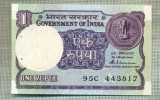 A 720 BANCNOTA-INDIA - 1 RUPEE -ANUL(1983-94)-SERIA443817-starea care se vede, Europa