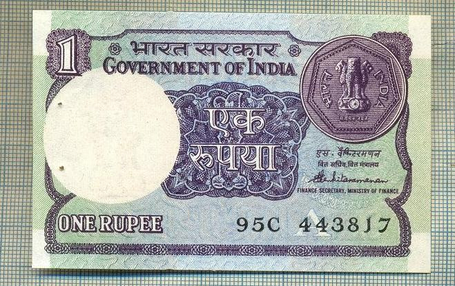 A 720 BANCNOTA-INDIA - 1 RUPEE -ANUL(1983-94)-SERIA443817-starea care se vede