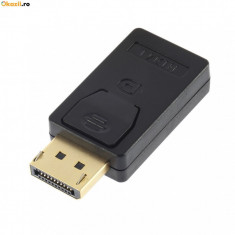 Adaptor DP DisplayPort (tata) catre HDMI (mama) convertor HDMI Display Port NOU foto