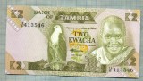 A 710 BANCNOTA-ZAMBIA -2 KWACHA -ANUL(1980-88) -SERIA413546-starea care se vede, Europa