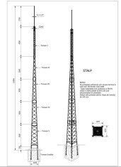Stalp 19 m pentru antene, camere video,paratrasnet foto