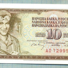 A 778 BANCNOTA-YUGOSLAVIA -10 DINARA-ANUL1968-SERIA7299576-starea care se vede