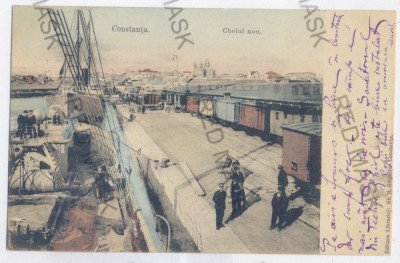 1279 - CONSTANTA, harbor - old postcard - used - 1905 foto