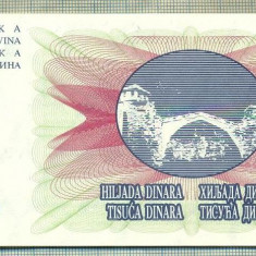 A 773 BANCNOTA-BOSNIA HERZEGOVINA-1000 DINARA-ANUL1992-SERIA-starea care se vede