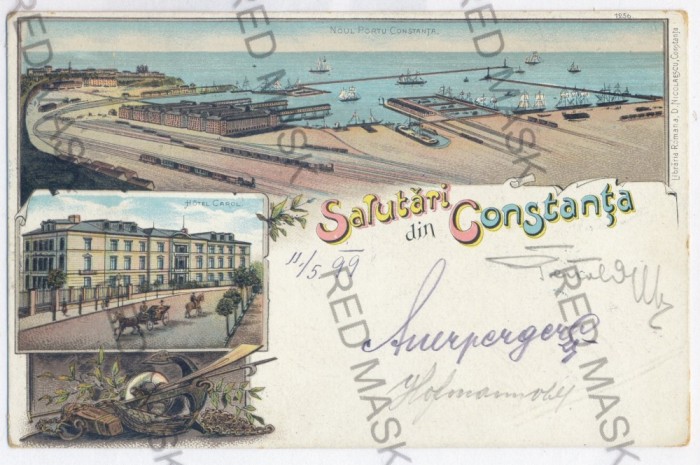 1262 - CONSTANTA, Litho, Romania - old postcard - used - 1899