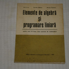 Elemente de algebra si programare liniara anul III liceu - Ion D. Ion, Zidaroiu