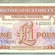 A 757 BANCNOTA-BRITISH ARMED FORCES- 1 POUND-ANUL ND-SERIA-starea care se vede