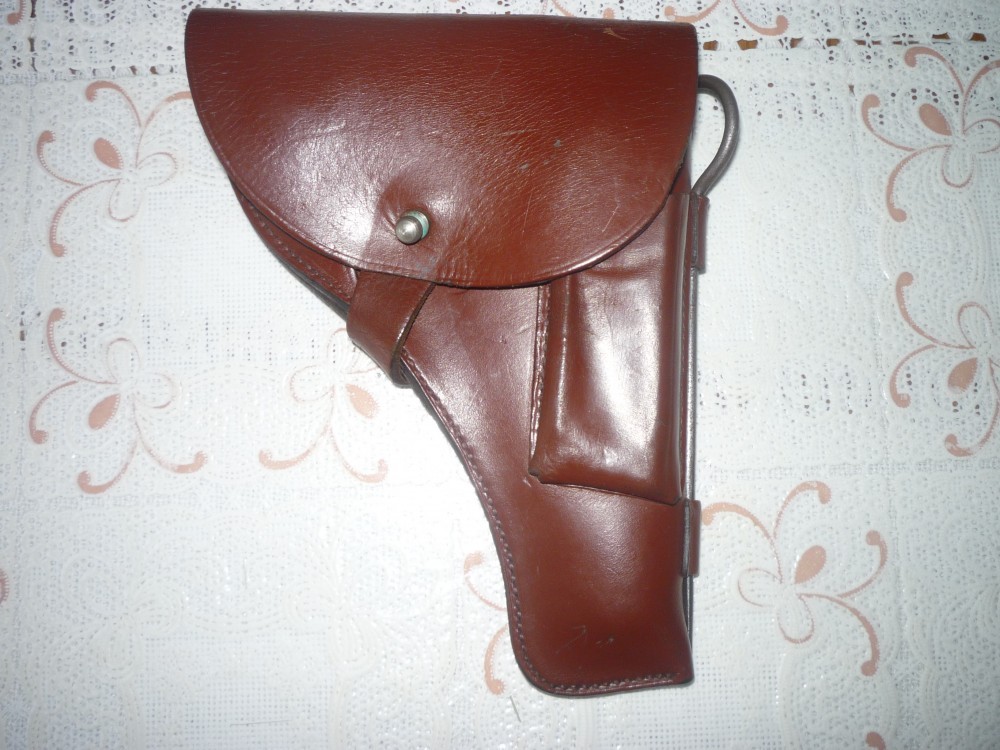 Teaca,etui,toc pistol piele model TT-33,original romanesc comunist,RSR ...