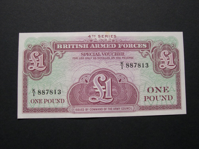 British Armed Forces 1 (one) pound UNC/aUNC, seria a 4-a