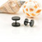 Cercei baieti barbati BARBELL - 10 mm METALIC NEGRU - pereche