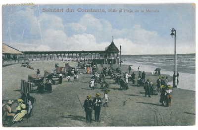 1265 - CONSTANTA, Mamaia, faleza - old postcard - used - 1922 foto