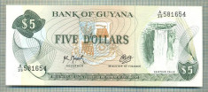 A 764 BANCNOTA-GUYANA - 5 DOLLARS -ANUL(1966-92)-SERIA581654-starea care se vede foto