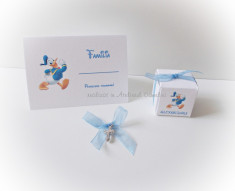 Pachet botez Donald Duck (marturii, carduri si cruciulite) foto