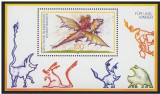 Germania, dragoni, desene, timbre pentru copii, bloc, 1994, Natura, Nestampilat