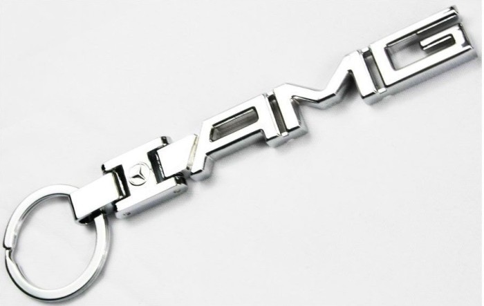 Breloc auto metalic pentru auto AMG mercedes argintiu