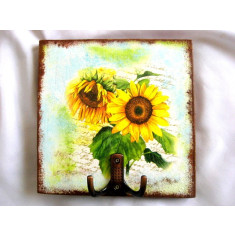 Cuier din lemn - floare soarelui - 25420