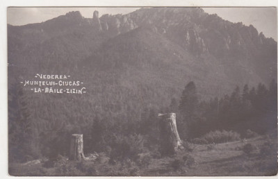 bnk cp Vederea Muntelui Ciucas la Baile Zizin - uzata 1935 foto