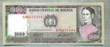 A 823 BANCNOTA-BOLIVIA- 1000 BOLIVIANOS -ANUL1982 -SERIA -starea care se vede, Europa