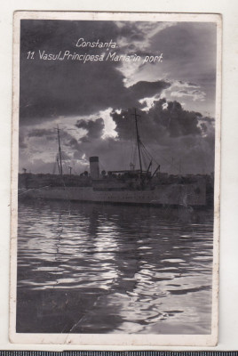 bnk cp Constanta - Vaporul Principesa Maria in port - uzata 1935 foto