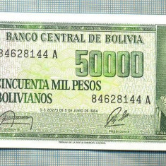 A 825 BANCNOTA-BOLIVIA- 50000 BOLIVIANOS -ANUL1984 -SERIA -starea care se vede