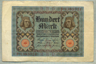 A 482 BANCNOTA-GERMANIA -100 MARK -ANUL 1920-SERIA 1385721 -starea care se vede foto