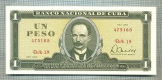 A 853 BANCNOTA- CUBA - 1 PESO -ANUL1979 -SERIA 475168 -starea care se vede foto