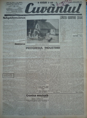 Cuvantul , ziar legionar , 26 Iunie , 1933 , artic. Mihail Sebastian , Racoveanu foto