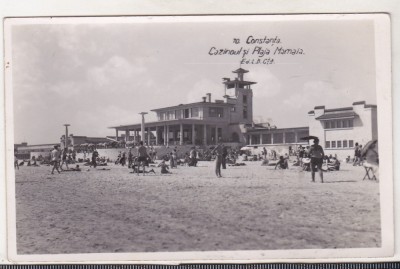 bnk cp Constanta - Cazinoul si Plaja Mamaia - uzata 1937 foto