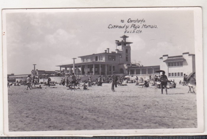 bnk cp Constanta - Cazinoul si Plaja Mamaia - uzata 1937