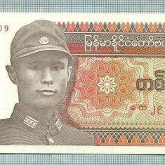 A 811 BANCNOTA-MYANMAR - 1 KYAT-ANUL(1990)-SERIA2915109-starea care se vede