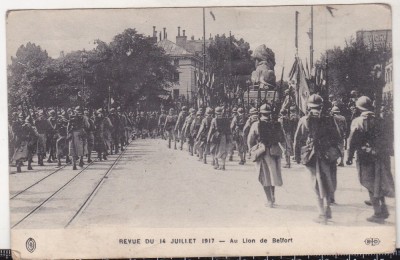 bnk cp Franta - tematica militara WW I - Revue du 14 Juillet 1917 foto