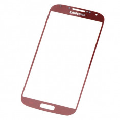 Geam Samsung Galaxy S4 rosu ecran nou / original + folie sticla tempered glass