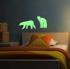 Sticker decorativ glow luminos Ursi Polari foto