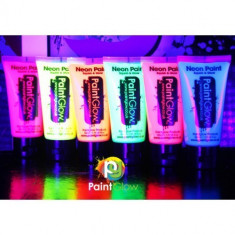 Set 6 culori vopsea UV pentru bodypaninting flacon 50ml foto