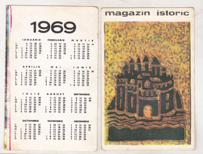 bnk cld Calendar de buzunar Magazin istoric 1969