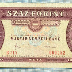 A 869 BANCNOTA- UNGARIA -100 FORINT -ANUL 1984 -SERIA 060252-starea care se vede