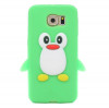 Husa verde pinguin soft silicon Samsung Galaxy S6 + folie protectie ecran, Universala