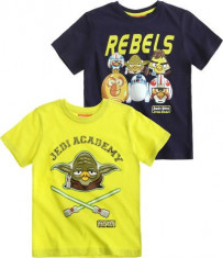 Set - 2 x Tricou Angry Birds Star Wars T-Shirt 7-9 ani - Produs Original !! foto