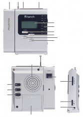 Radio cu ceas proiectat Bench Germany, cu proiectie si alarma foto