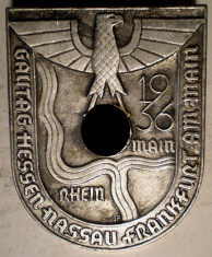 I.691 GERMANIA AL III-LEA REICH INSIGNA NAZISTA HESSEN NASSAU FRANKFURT foto