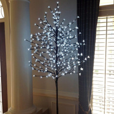 Pom decorativ Craciun, 360 LED-uri, 2.1 m, alb cald, exterior foto
