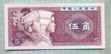 A 860 BANCNOTA- CHINA - 5 JIAO -ANUL 1980 -SERIA 36885712 -starea care se vede