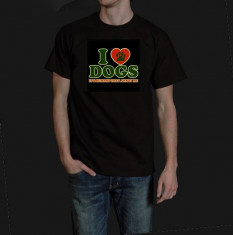 TRICOU FOSFORESCENT I love dogs foto