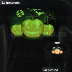 Tricou fosforescent Halloween Party unisex foto