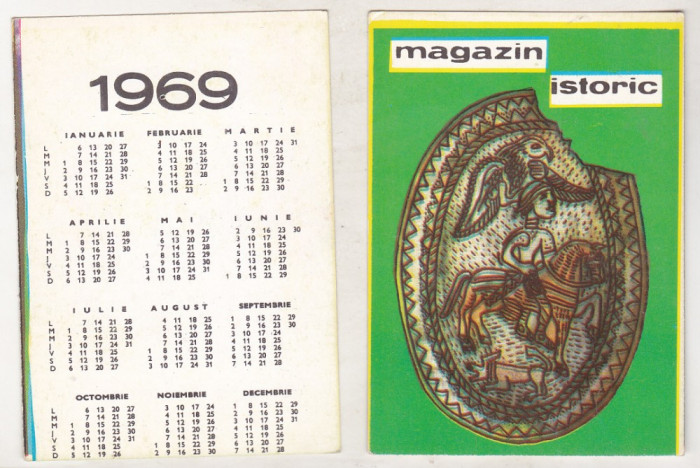 bnk cld Calendar de buzunar Magazin istoric 1969