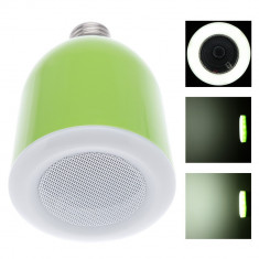 Spot LED E27 cu functionalitate boxa bluetooth 10W cu telecomanda, verde foto