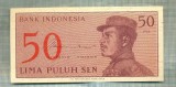 A 931 BANCNOTA-INDONESIA -50 SEN -ANUL 1964-SERIA039194-starea care se vede, Asia