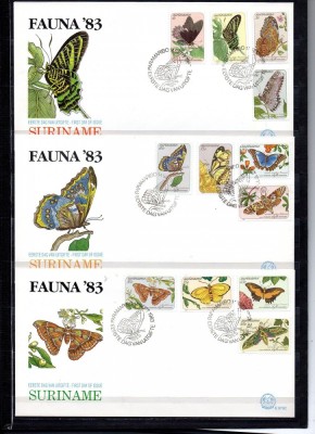 SURINAME 1983 FLUTURI FDC foto