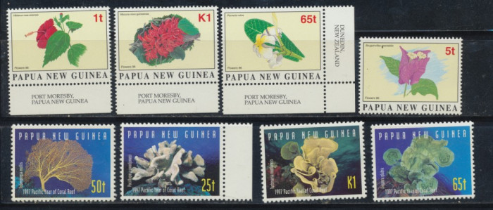 1996-1997 Papua Noua Guinee serii neuzate natura orhidee si corali stare FB
