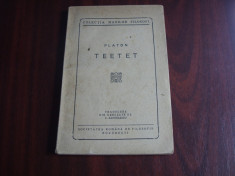 PLATON - TEETET ( interbelica, foarte rara, file netaiate ! ) * foto